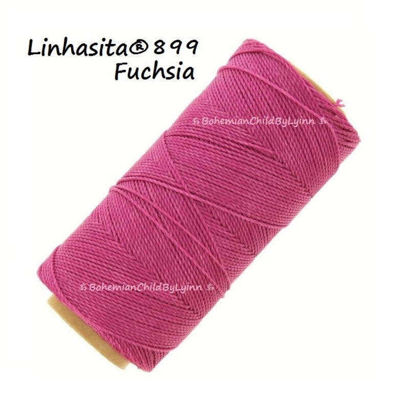 0,5mm Linhasita® Wachsgarn: 5m/ 10m/ 20m Makrameegarn Schmuckherstellung Kunsthandwerk Ledernähgarn Lederverarbeitung Scrapbook 899 Fuchsia