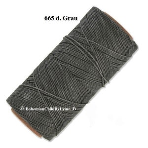 Ø 0.5mm Linhasita® Waxed Yarns: 5m/ 10m/ 20m Macrame Yarns Jewellery Making Waxed Threads Leather Sewing Threads Scrapbooking 665 Dunkelgrau