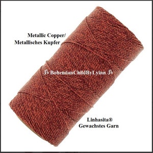 Ø0,5 mm Linhasita® Wachsgarn: 5m/ 10m/ 20m Metallic-Gold, Silber, Gold-Silber oder Kupfer Makrameegarn, Schmuckherstellung, Ledernähgarn Bild 5