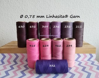 Ø 0,75mm Linhasita® Wachsgarn: 5m/ 10m/ 20m ~ Makramee, Schmuckherstellung, Bastelgarn, gewachstes Garn, Leder Nähgarn, Polyester Wachsgarn