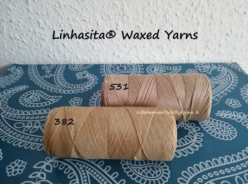 Ø 0,75mm Linhasita® Wachsgarn: 5m/ 10m/ 20m Makramee, Schmuckherstellung, Bastelgarn, gewachstes Garn, Leder Nähgarn, Polyester Wachsgarn Bild 6