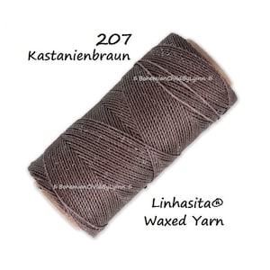 Ø0,5mm Linhasita® Wachsgarn: 5m/ 10m/ 20m Makrameegarn Schmuckherstellung Kunsthandwerk Wachsgarn Ledernähgarn Lederverarbeitung 207 Kastanien