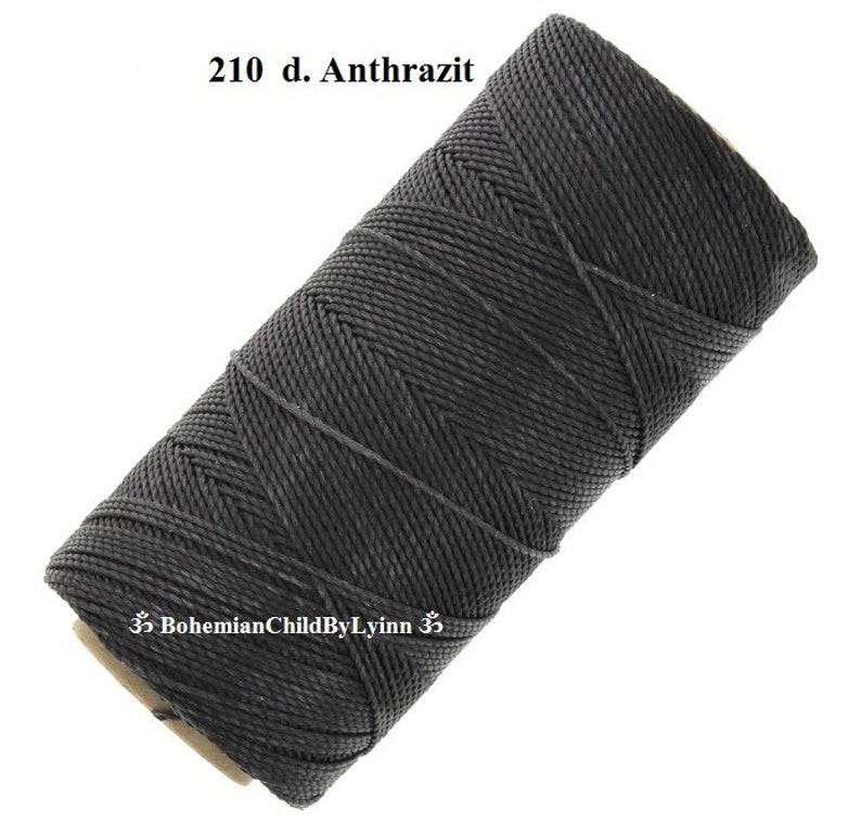 Ø 0.5mm Linhasita® Waxed Yarns: 5m/ 10m/ 20m Macrame Yarns Jewellery Making Waxed Threads Leather Sewing Threads Scrapbooking 210 d. Anthrazit