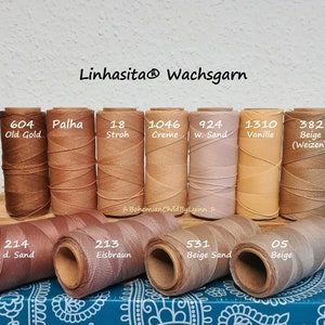 Ø 0,75mm Linhasita® Wachsgarn: 5m/ 10m/ 20m Makramee, Schmuckherstellung, Bastelgarn, gewachstes Garn, Leder Nähgarn, Polyester Wachsgarn Bild 4