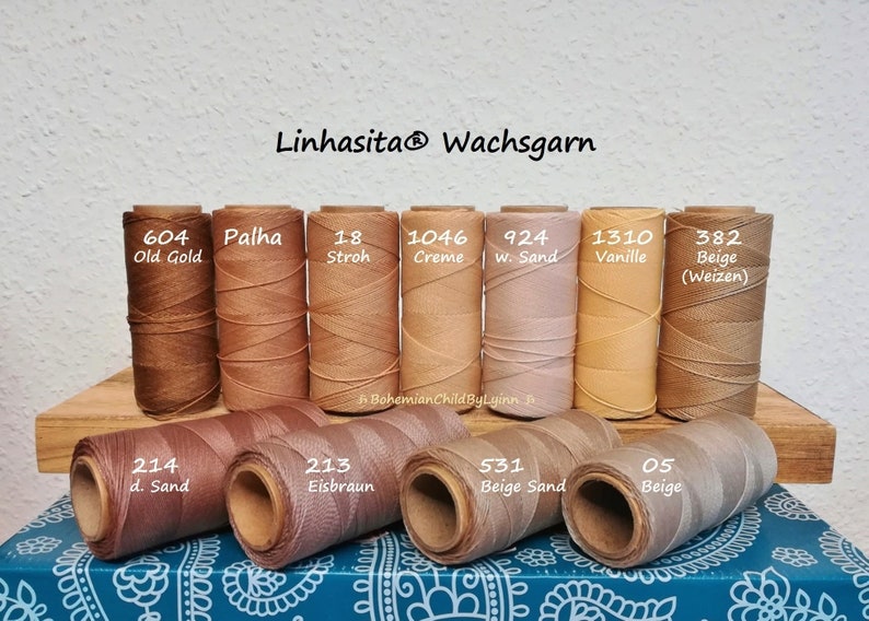 Ø 0,75mm Linhasita® Wachsgarn: 5m/ 10m/ 20m Makramee, Schmuckherstellung, Bastelgarn, gewachstes Garn, Leder Nähgarn, Polyester Wachsgarn Bild 4