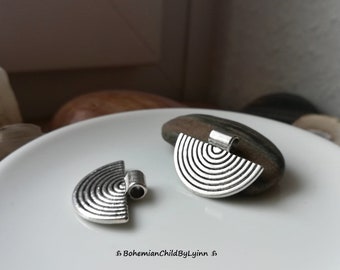 1x/ 2x Ethno Halbkreis Spiral Anhänger 35 x 24 mm ~ Schmuckherstellung • Makramee-Zubehör • Schmuckanhänger • Schmuckzubehör • Spirale