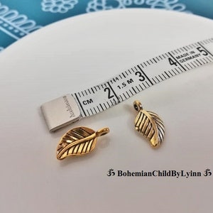 10x /20x /50x kleine Blattanhänger Schmuckherstellung DIY Makramee Accessoires Metallanhänger Schmuck Anhänger Makramee Anhänger Gold