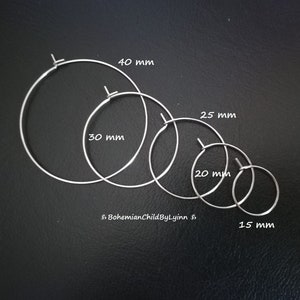 8x Creolen Ohrringe aus chirurg. 316L Edelstahl Ø 15mm/ 20mm/ 25mm/ 30mm/ 35mm/ 40mm Hypoallergen D.I.Y. Ohrringe Schmuckherstellung Bild 2