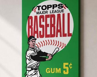 1962 Topps Baseball Wax Pack Canvas Art – Vintage Heritage Wall Decor (18x24 inch)