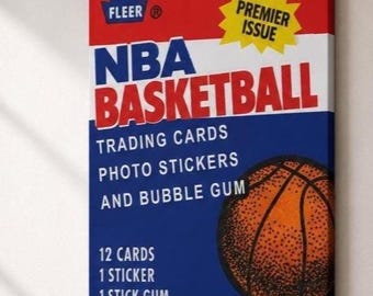 1986 Fleer NBA Basketball Wax Pack Canvas Art – Vintage Trading Card Nostalgia (18x24 inch)