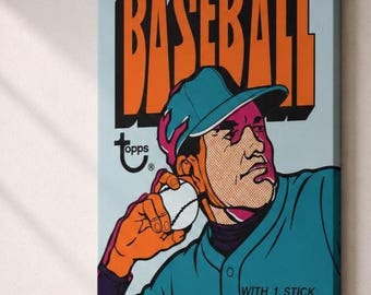 1972 Topps Baseball Wax Pack Canvas Art – Vintage Nostalgia Wall Decor (18x24 inch)