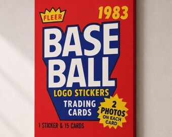 1983 Fleer Baseball Wax Pack Wall Canvas
