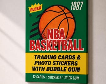 1987 Fleer Basketball Wax Pack Wall Canvas