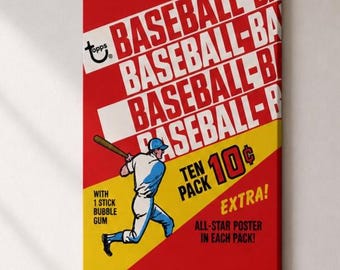 1970 Topps Baseball Wax Pack Canvas Art – Vintage Card Nostalgia (18x24 inch)
