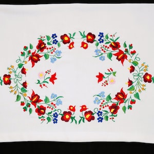 Funda de almohada húngara Kalocsa 55/40 cm, almohada bordada a mano, funda de almohada popular húngara, bordado floral colorido, funda de almohada floral