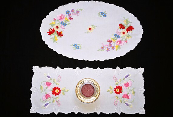 新品 ハンガリー カロチャ刺繍 テーブルクロス 伝統工芸品 テーブルランナー 新品 ハンガリー カロチャ刺繍 テーブルクロス 伝統工芸品