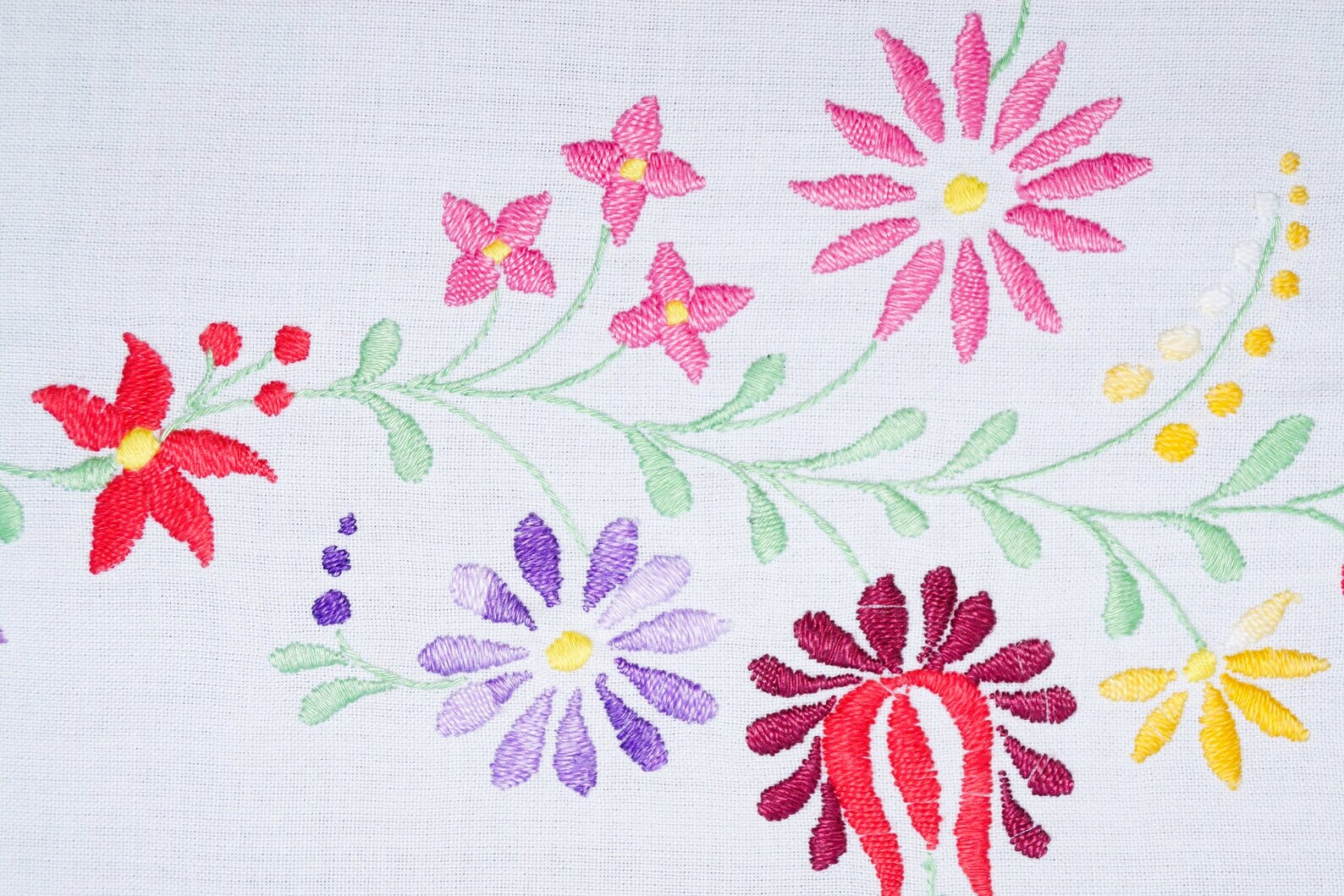 ハンガリーのカロチャテーブルランナー73/33 cm、刺繍入りホーム