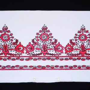 Funda de almohada húngara con flores de 56/32 cm, almohada bordada a mano, funda de almohada popular húngara, bordado floral colorido, cojín de granja