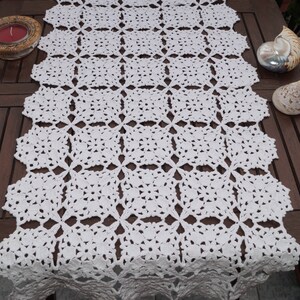 White Crochet Table Runner 78 Cm 51 Cm Table Etsy