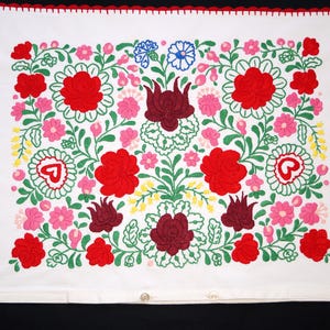Hungarian new Matyo pillowcase 60/44 cm, hand embroidered floral pillow cover, Hungarian folk pillow cover, colorful floral Matyo pillowcase