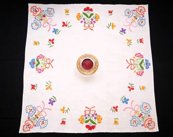 Vintage Printed Tablecloth, Hungarian Folk Tablecloth - Etsy