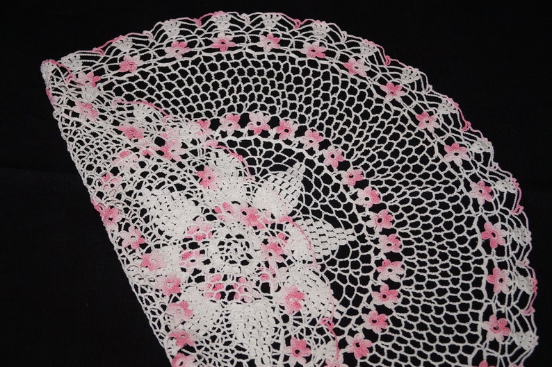 White crochet circle  tablecloth 53  cm  table decoration 