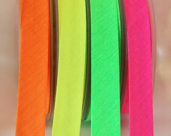 Berisfords Trick or Treat Halloween Neon Green Satin 25mm Ribbon Cut Lengths