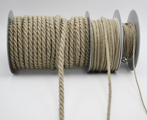 Linen Twisted Rope Cord in Three Sizes 2mm, 4mm, 8mm Macrame