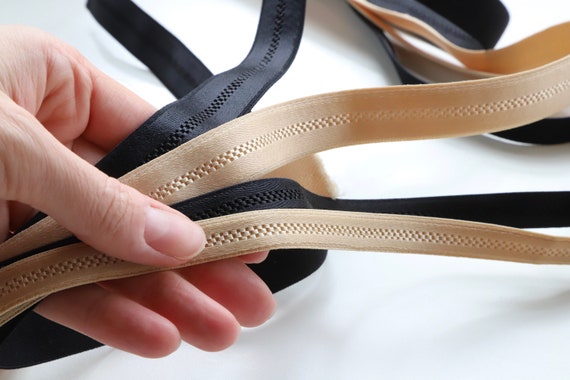 Bra Strap Elastic Black and Beige 12mm and 19mm -  Canada