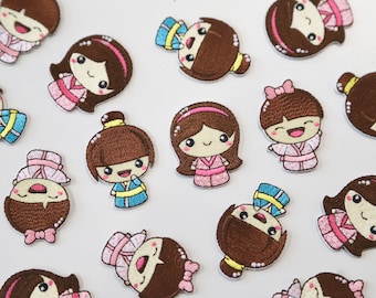 Cute Anime Cartoon Patches - Embroidered Motif Female Characters