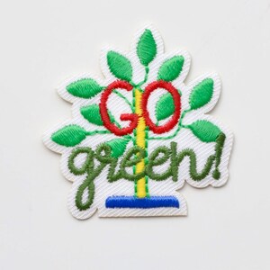 Environment Theme Patches - Recycle, Green Energy, Save our Ocean, No Plastic, Love Our Planet - Iron on Motifs Go Green