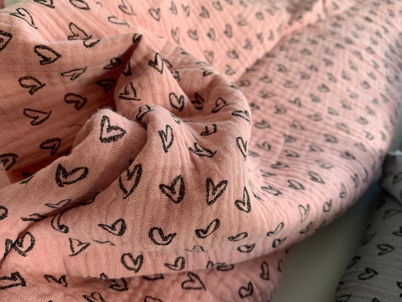 100 Cotton Printed Double Gauze Fabric Floral Love Etsy