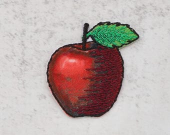 Embroidered Iron on Fruit and Veg Motifs - Apple