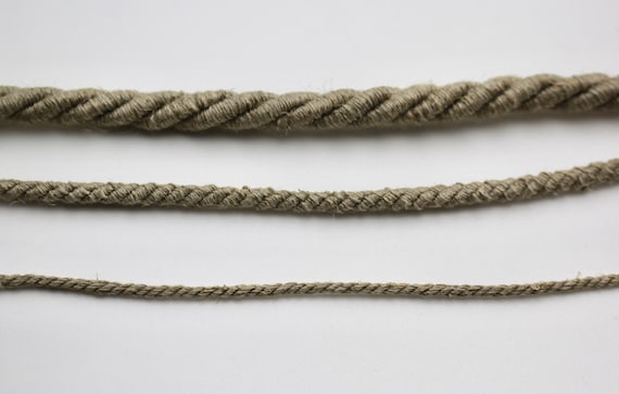 Linen Twisted Rope Cord in Three Sizes 2mm, 4mm, 8mm Macrame