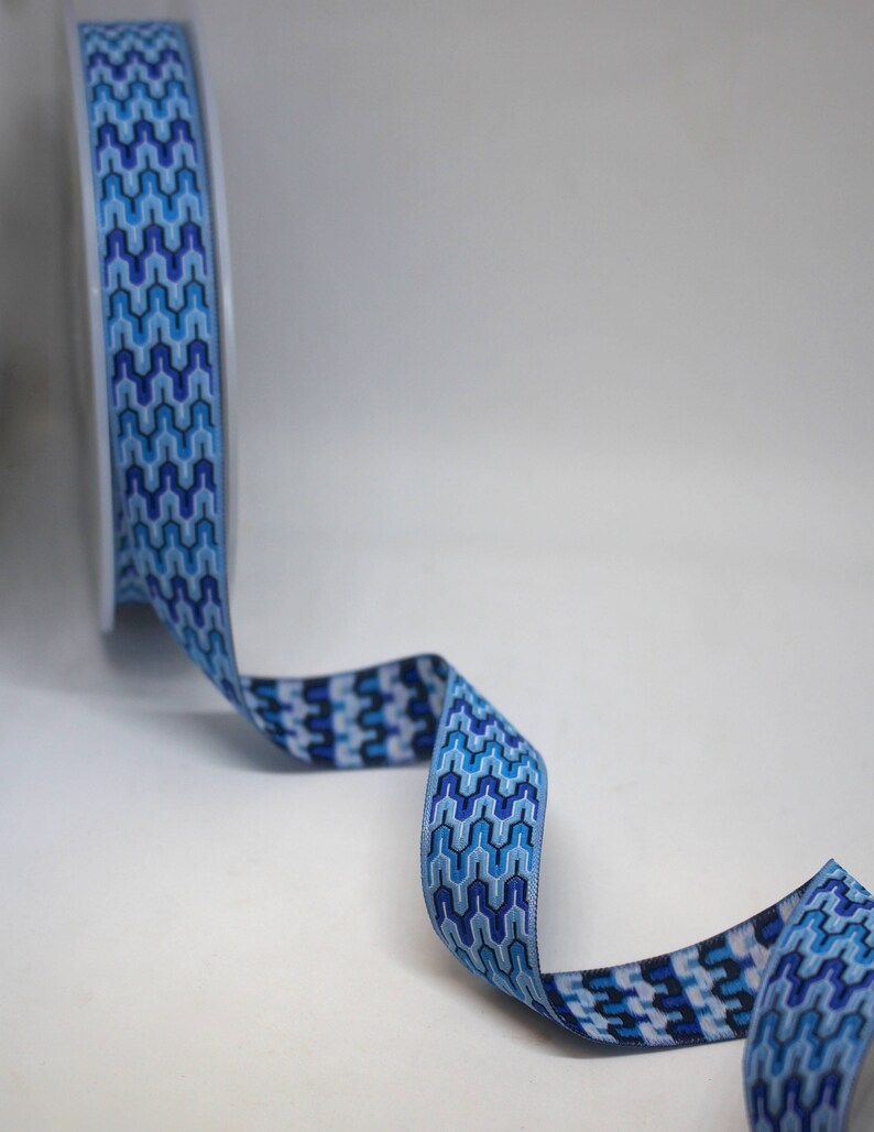 Ribbon Fancy Woven Ribbon in an Art Deco Style Pattern Etsy UK