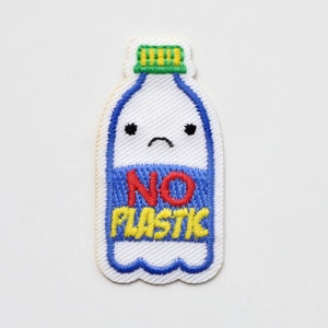 Environment Theme Patches - Recycle, Green Energy, Save our Ocean, No Plastic, Love Our Planet - Iron on Motifs No Plastic