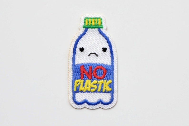 Environment Theme Patches - Recycle, Green Energy, Save our Ocean, No Plastic, Love Our Planet - Iron on Motifs No Plastic