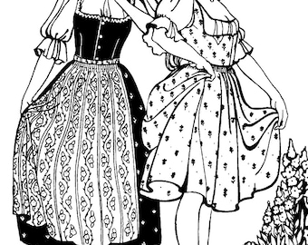 Austrian Dirndl - Folkwear Patterns - Sizes XS-XXXL