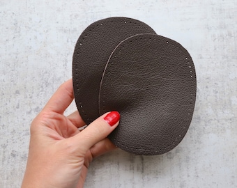 Nappa Leather Elbow Patches - Pair of Patches for Mending - Black, Brown, Grey, Navy, Beige