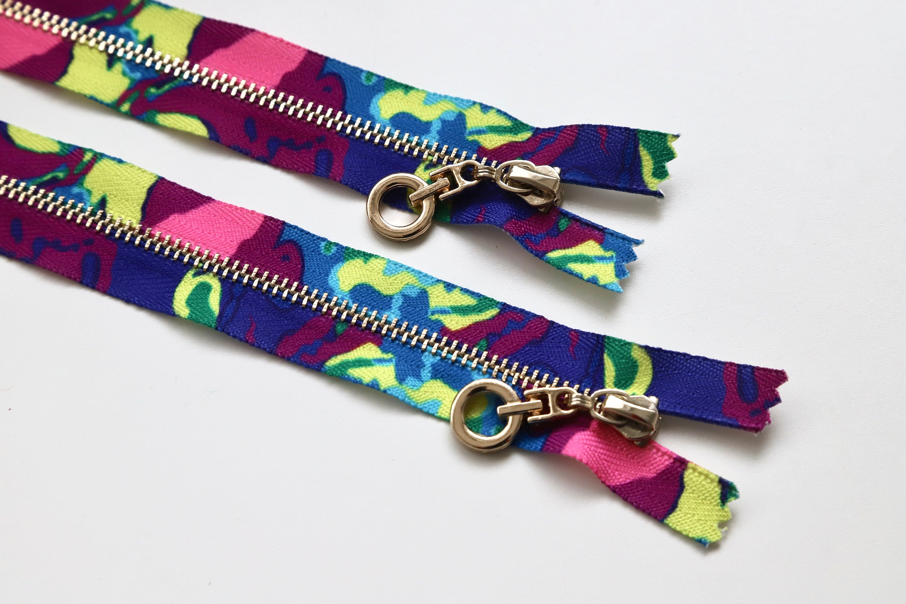 Fun Multicoloured Zips With Metal Teeth and Decorative Pull Etsy UK
