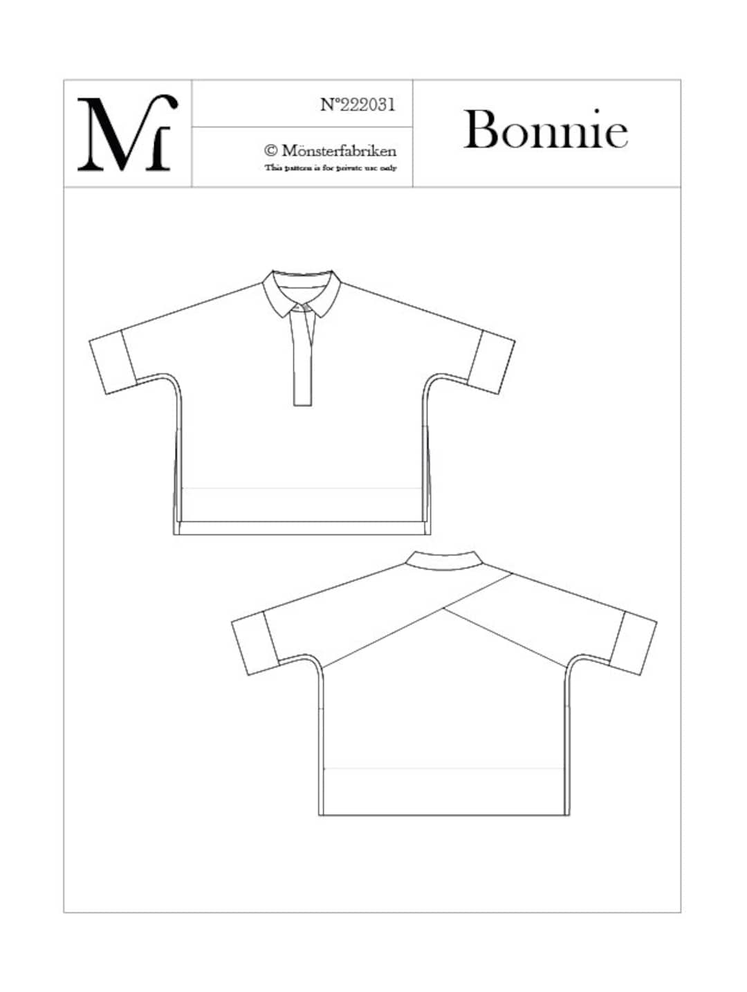 Bonnie Top Mönterfabriken Paper Pattern -  Canada