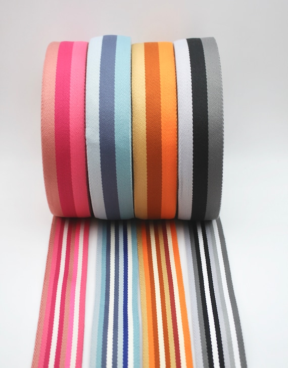 Stripe Webbing: Orange & Green Stripe Webbing: Orange & Green