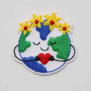 Environment Theme Patches - Recycle, Green Energy, Save our Ocean, No Plastic, Love Our Planet - Iron on Motifs Happy Earth