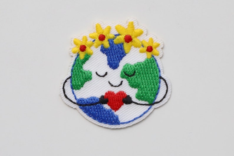 Environment Theme Patches - Recycle, Green Energy, Save our Ocean, No Plastic, Love Our Planet - Iron on Motifs Happy Earth