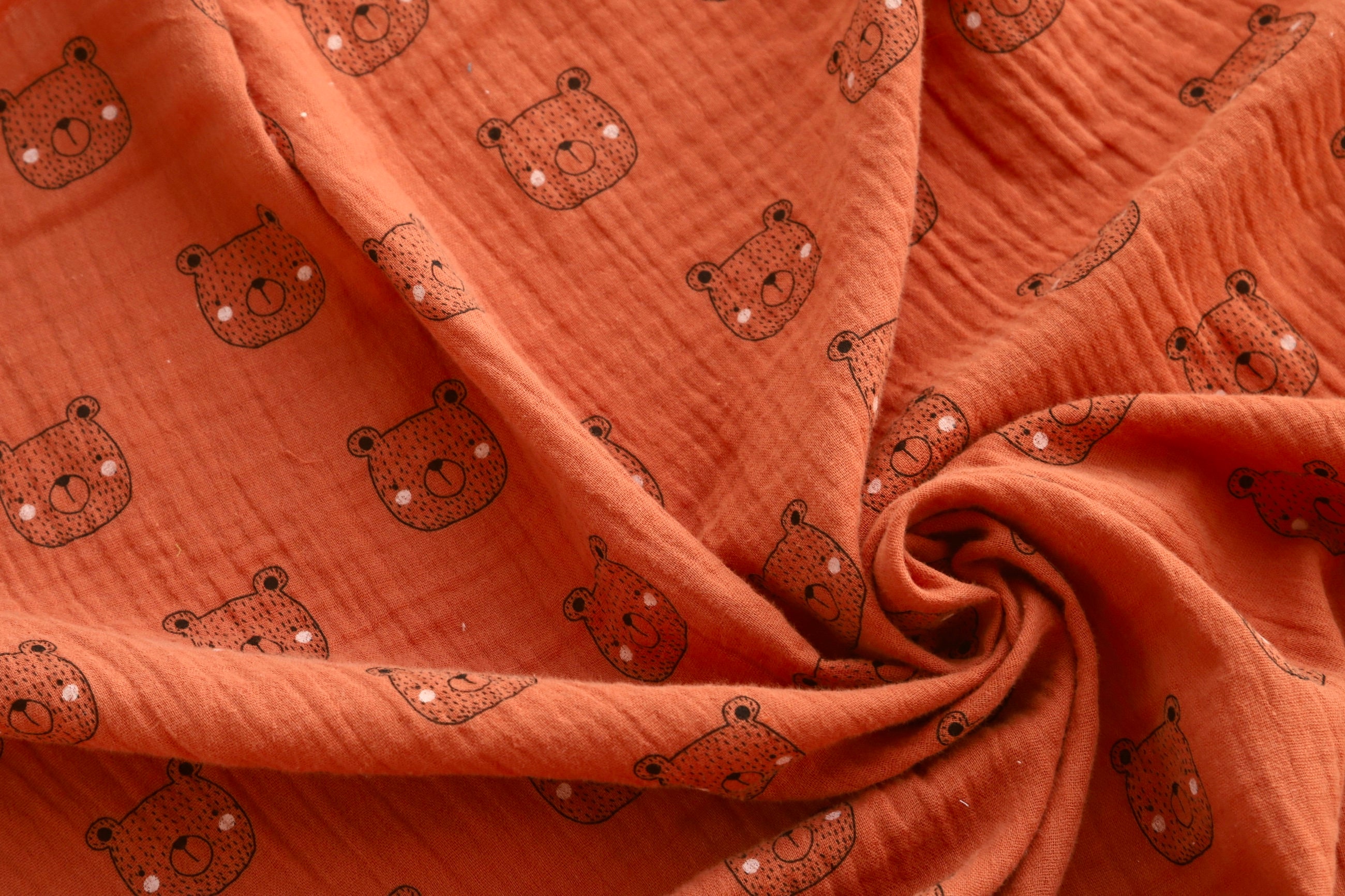 100 Cotton Printed Double Gauze Fabric Floral Love Etsy