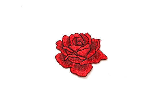 11cm BROWN ROSE FLOWER  Embroidered Sew Iron On Cloth Patch Badge APPLIQUE TRIM 