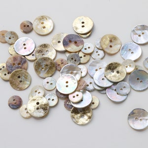 Metallic Mother of Pearl Shell Buttons - Gold, Silver, Natural Shell - 11mm & 18mm