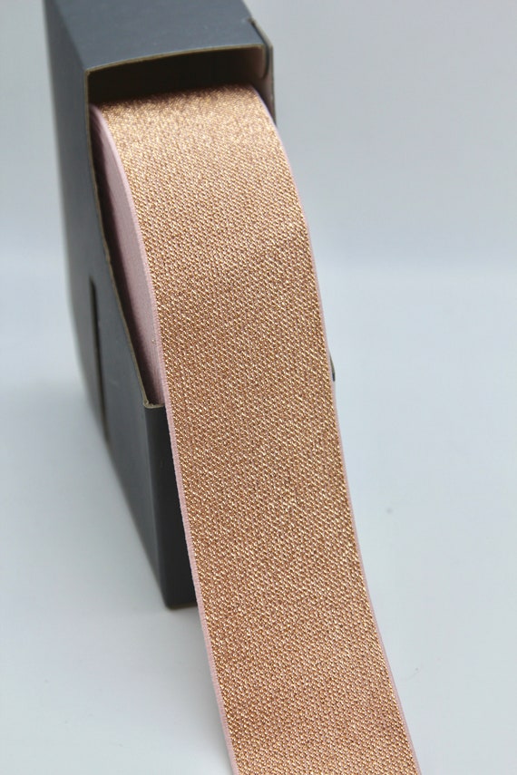 Rose Gold Metallic Elastic 50mm or 25mm Wide Waistband Elastic