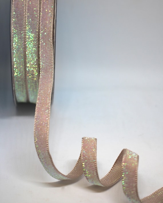 Sparkle Glitter Ribbon in Gold Pink Red Silver & Black, 1 Width and Sold by  the Meter, Dressmaking Trim 