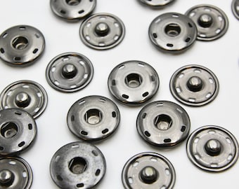 Extra Large Snap Fasteners - Coat Poppers - Gunmetal Grey -